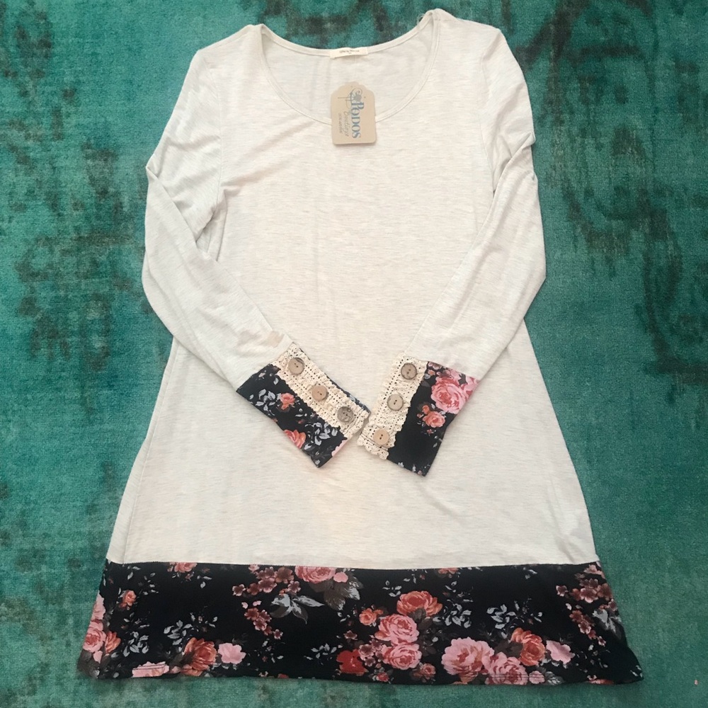 Podos boutique long sleeve floral dress / tunic